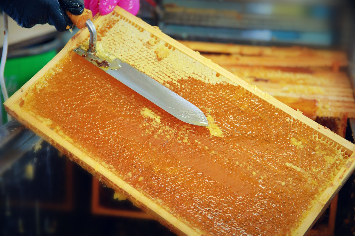 Uncapping a honeycomb frame
